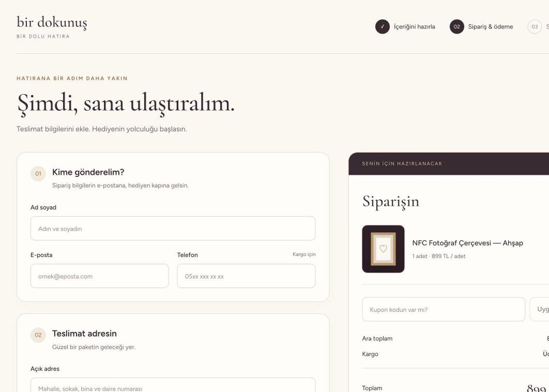 Sipariş ve ödeme formu